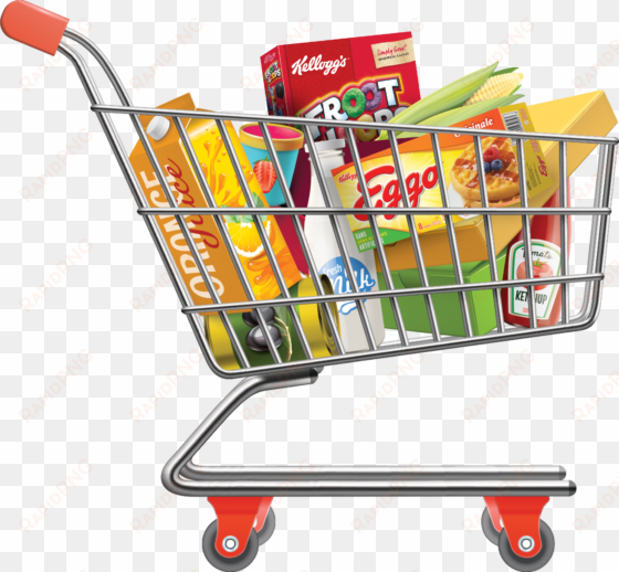 shopping cart computer icons - shopping cart with groceries
