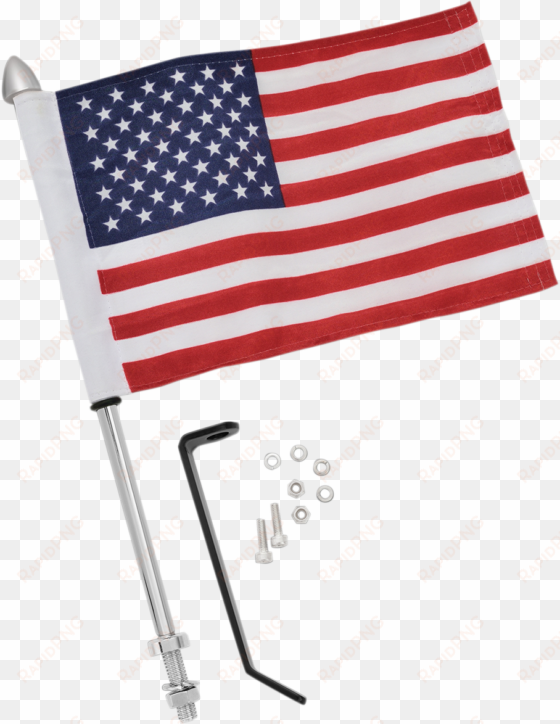 show chrome flag pole w 6 in. x 9 in. flag - 30-113a