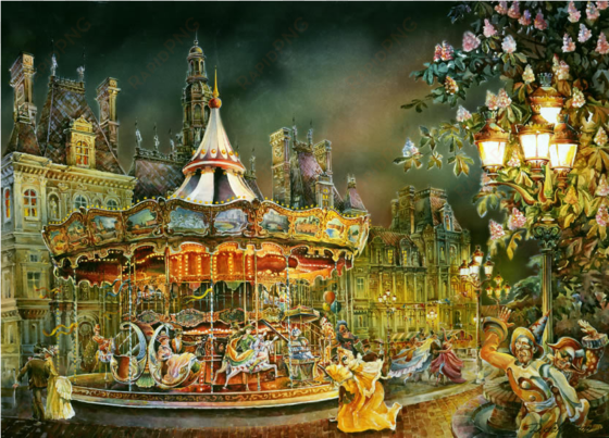 showcasing the watercolor creations of artist demetrij - amusement park painting