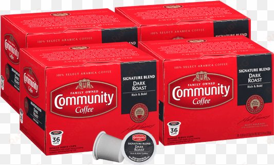 signature blend dark roast coffee pods 144 count compatible - community coffee cafe special decaf coffee keurig k