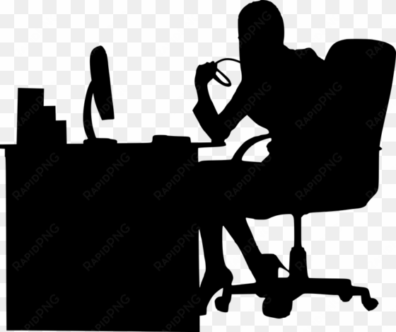 silhouette, businesswoman, working, creative, office - office silhouette png