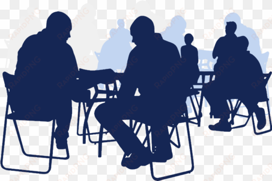 silhouette meeting lunch breakroom talk office recolored - vector
