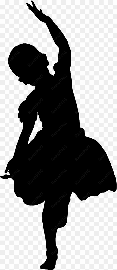 silhouette of dancing girl black - silhouette