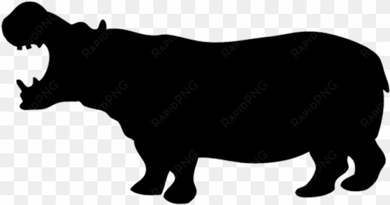 silhouette of hippo - hippo silhouette png