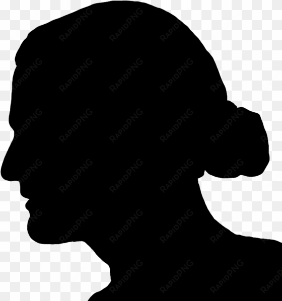 silhouette of man's head long hair in knot - man with long hair silhouette