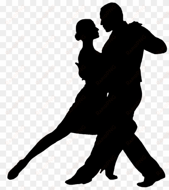 silhouette of tango dancers
