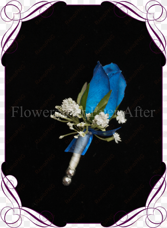 silk artificial real touch royal blue rose and baby's - fake flower cake decorations