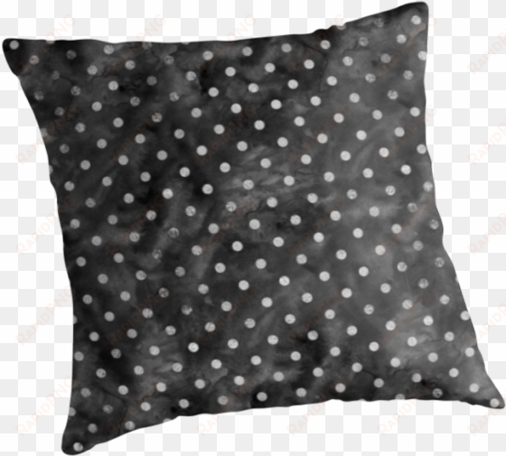 'silver black watercolor dots' throw pillow - overlook hotel
