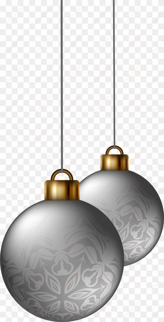 silver christmas balls png clipart image - christmas ornament
