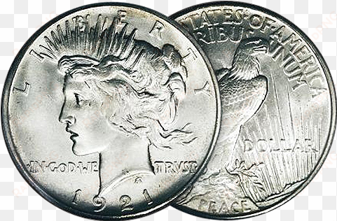 silver dollar png - 1921 peace dollar