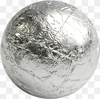 silver foiled solid milk chocolate balls - ball of foil png