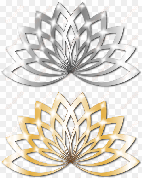 silver golden lotus floral metal shine vector, silver, - vector graphics