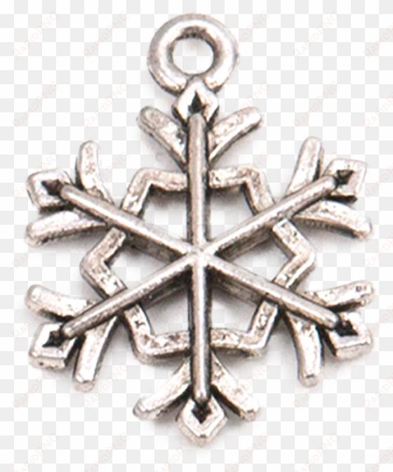 silver hexagonal snowflake charm - locket