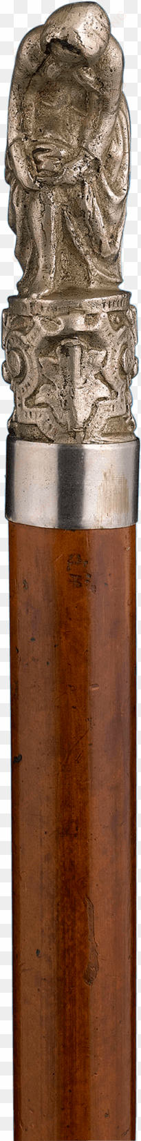 silvered bronze figural cane - bullet