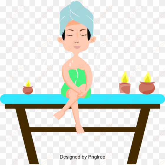 simple cartoon female spa nursing design, simple, female, - cartoon