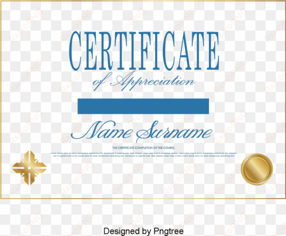 Simple Certificate Certificates Design Vector Material, - Calligraphy transparent png image