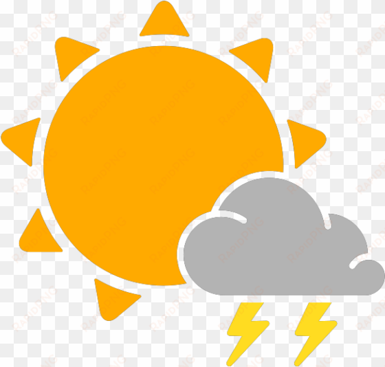 Simple Weather Icons Thunderstorms Svg Vector Public - Sun Icon Png transparent png image