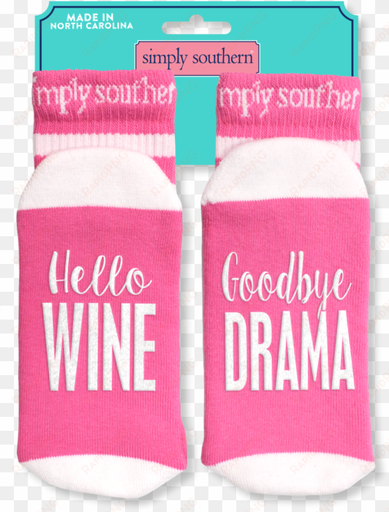 simply southern hello wine goodbye drama socks - sock