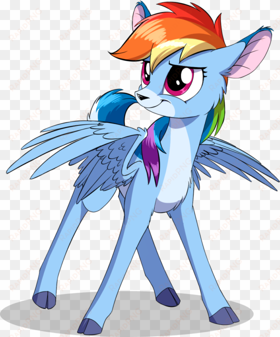 sirzi, cheek fluff, chest fluff, cloven hooves, cute, - rainbow dash deer