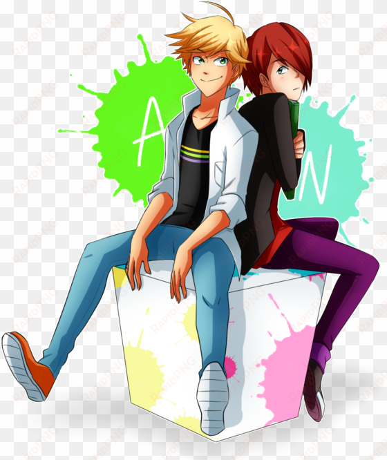 sitting cartoon male fictional character boy human - akumatized nathaniel