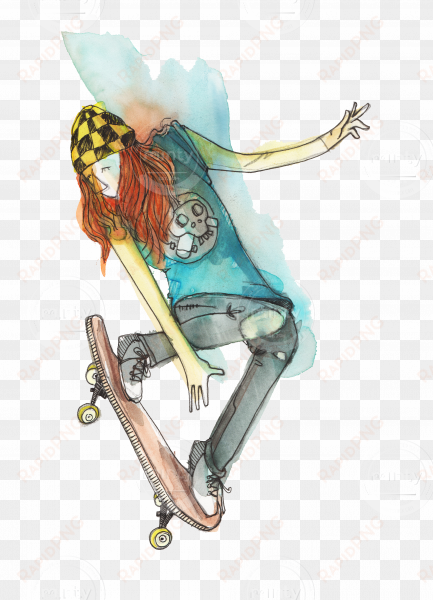 skater making ollie - illustration