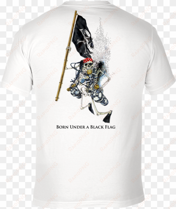 skeleton holding pirate flag - active shirt