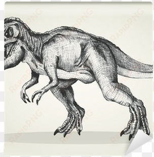 sketch illustration of a tyrannosaurus rex wall mural - tyrannosaurus