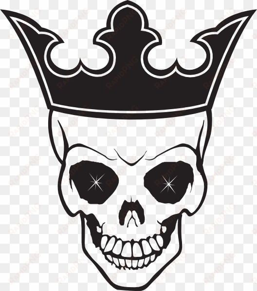 Skull And Crown Tattoo Transparent Png - Calavera Blanco Y Negro transparent png image