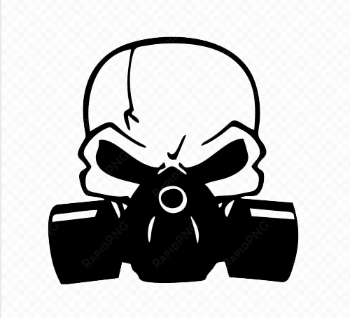 skull and gas mask decal - skull with gas mask