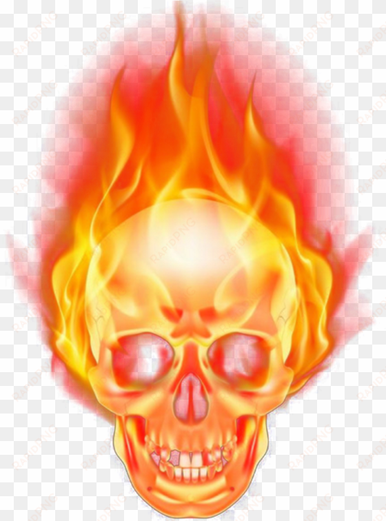 skull burning burn fire firing png vector transparent - transparent fire skull png