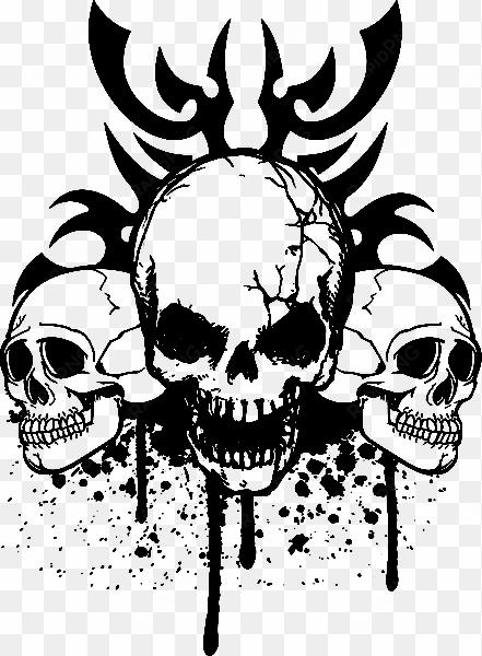 skulls triple tribal - skull free picture for commercial use