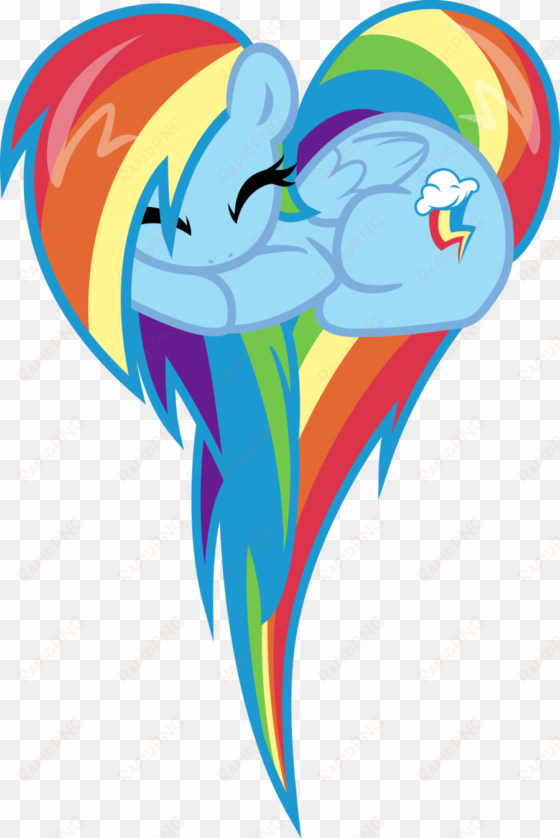 sleep rainbow heart - my little pony heart