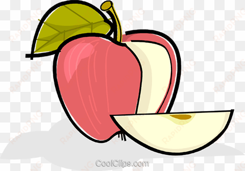 Sliced Apple Royalty Free Vector Clip Art Illustration - Sliced Apple Clip Art transparent png image