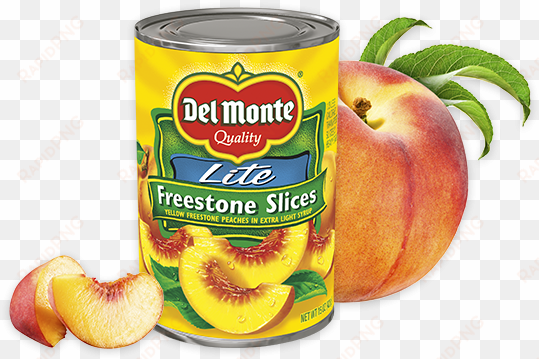 Sliced Freestone Peaches - Del Monte Lite Sliced Yellow Cling Peaches transparent png image