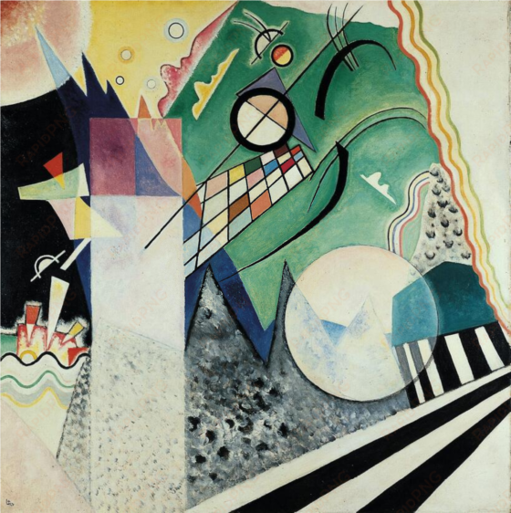 slideshow of visual art examples - green composition kandinsky