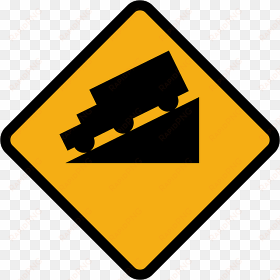 slope, downhill, lorry, truck road sign, symbol - road sign with x