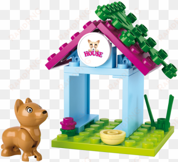 sluban dog house m38-b0513 - sluban - girl's dream - dog & pet house building