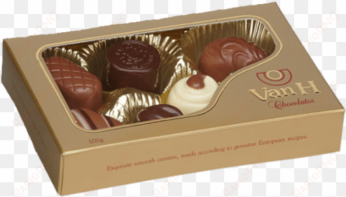 small box of van h chocolates - top transparent chocolate boxes
