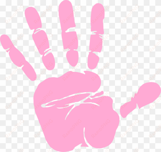 small - pink handprint clipart