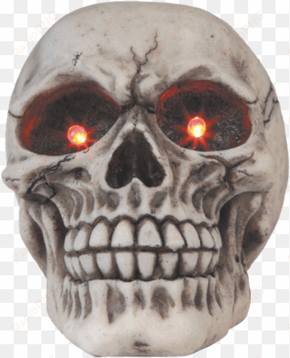 small skull with glowing eyes - stealstreet ss-g-44041 skull head figurine