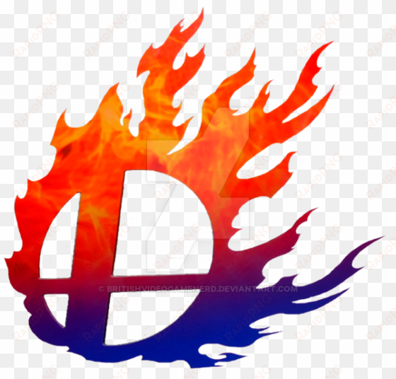 smash bros logo - super smash bros fire