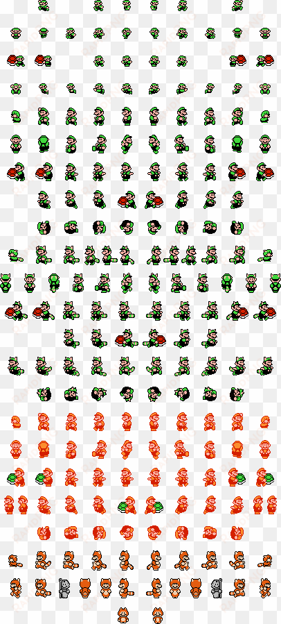 smb3 luigi sheet - super mario bros 3 luigi sprite