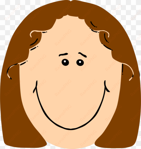 smiley happiness face girl - light brown hair clipart