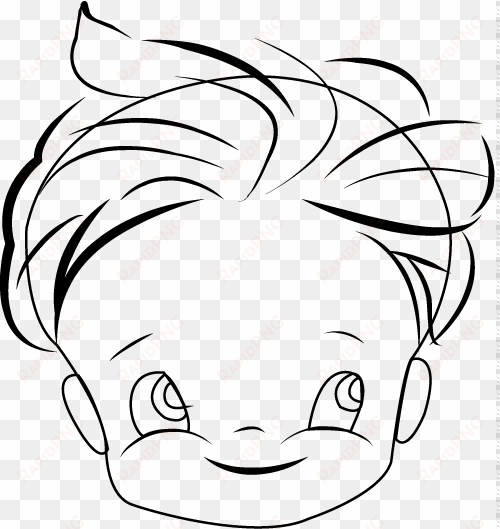 smiling baby face illustration - line art