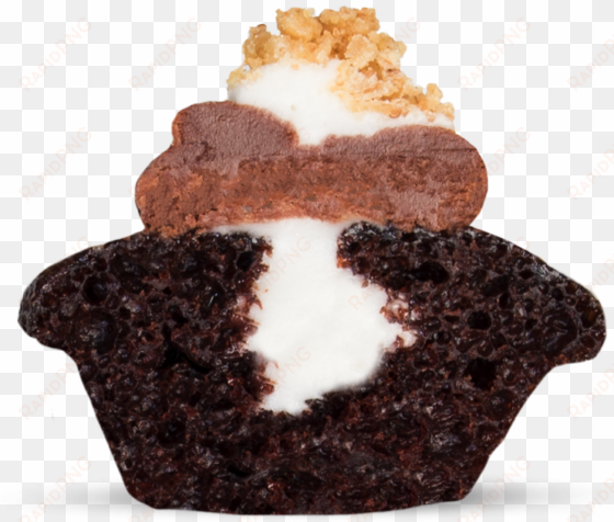 smores cupcake small cross view image - s'more