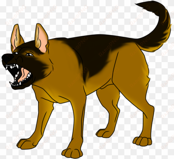 snarling german shepherd clipart - german shepherd transparent clipart