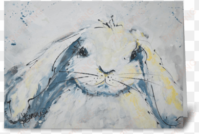 snow bunny greeting card - rabbit