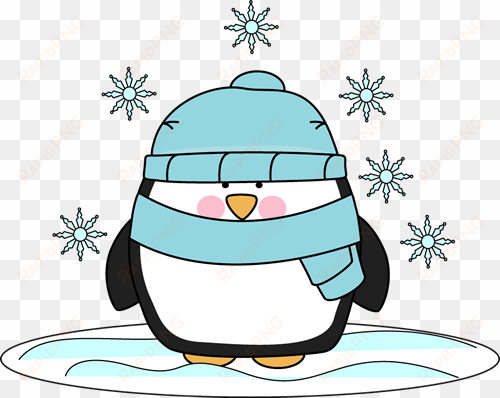 snow - polar bear and penguin clipart