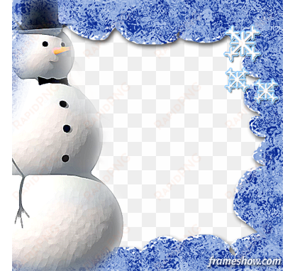 snow snowman snowflake photo - snowman frame