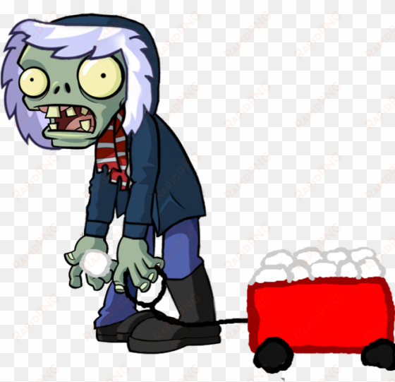 Snowball Thrower Zombie - Plants Vs Zombies Ice Zombie transparent png image